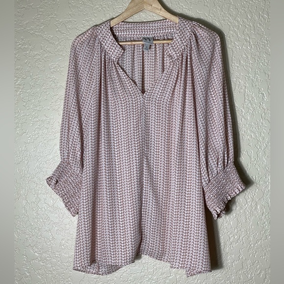 WORTHINGTON WOMAN Women's Top Geometric Pattern Size 2XBusiness Casual Office - Picture 1 of 7